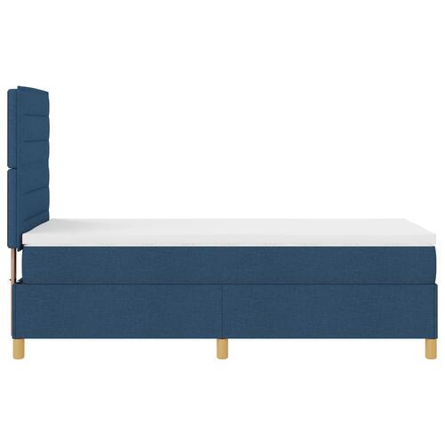 Box Spring Seng med Madras Blå 100x200 cm Stof