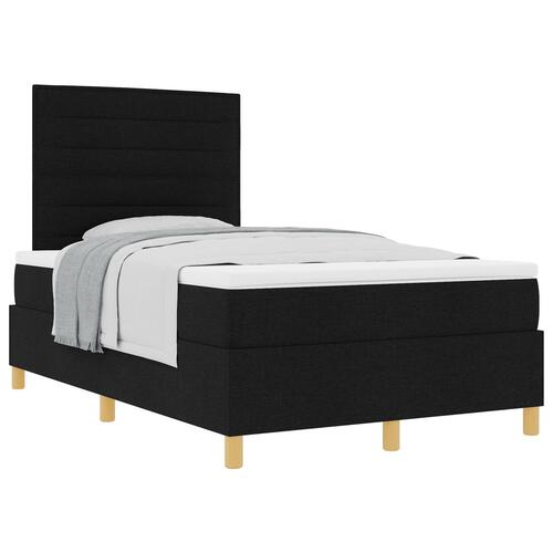 Box Spring Seng med Madras Sort 120x200 cm Stof