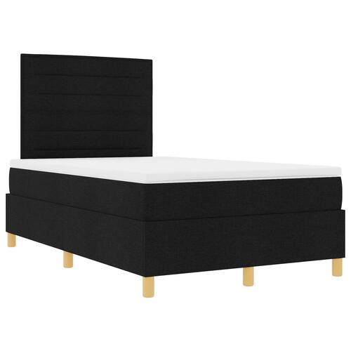 Box Spring Seng med Madras Sort 120x200 cm Stof