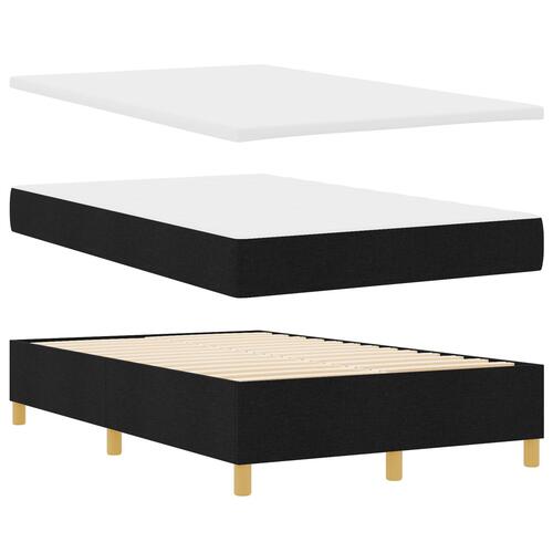 Box Spring Seng med Madras Sort 120x200 cm Stof