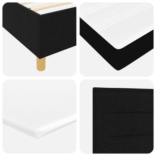 Box Spring Seng med Madras Sort 120x200 cm Stof