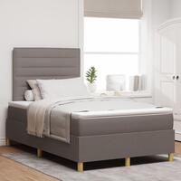 Box Spring Seng med Madras Taupe 120x200 cm Stof