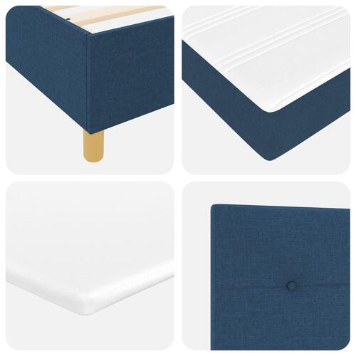Box Spring Seng med Madras Blå 100x200 cm Stof