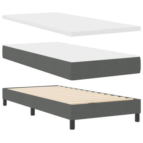 Sengestel med Madras Grå Stof 100 x 200 cm Box Spring Seng