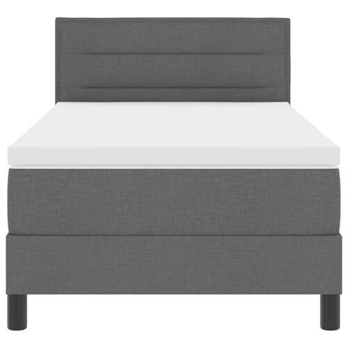 Sengestel med Madras Grå Stof 100 x 200 cm Box Spring Seng
