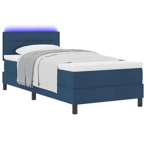 Sengestel med madras Blå Stof 100 x 200 cm Sengestel
