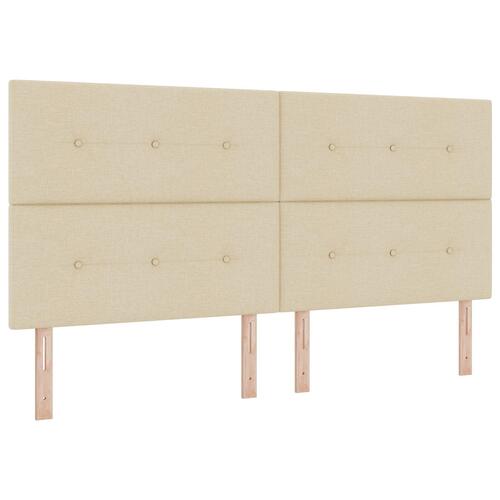 Sengestel med madrass Beige Stof 200 x 200 cm Sengemadras