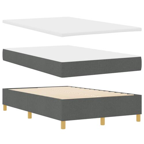 Senge ramme med madras Sæt af 2 Mørk grå Stof 120 x 200 cm