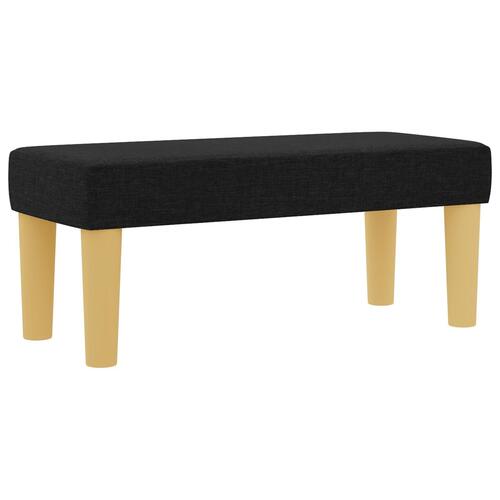 Boxspring Seng med Madras & Bænk Sort 100x200 cm Stof