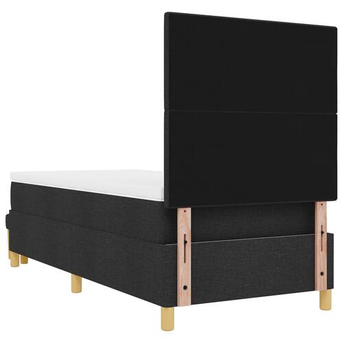 Boxspring Seng med Madras & Bænk Sort 100x200 cm Stof