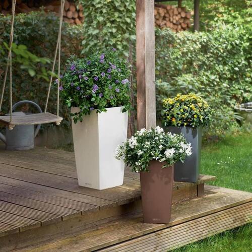 LECHUZA plantekrukke CUBICO Color 22 ALL-IN-ONE skifergrå