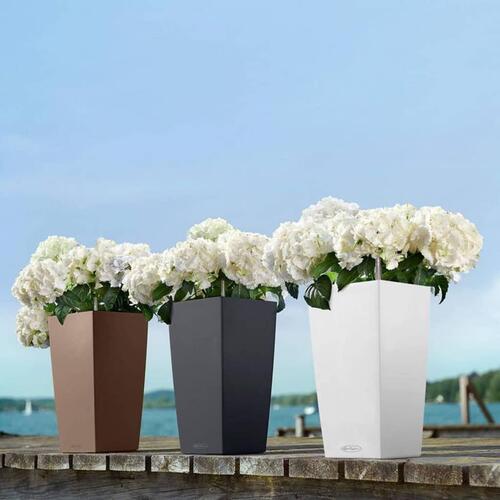 LECHUZA plantekrukke CUBICO Color 22 ALL-IN-ONE skifergrå