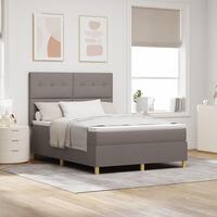 Box Spring Seng med Madras Taupe 160x200 cm Stof