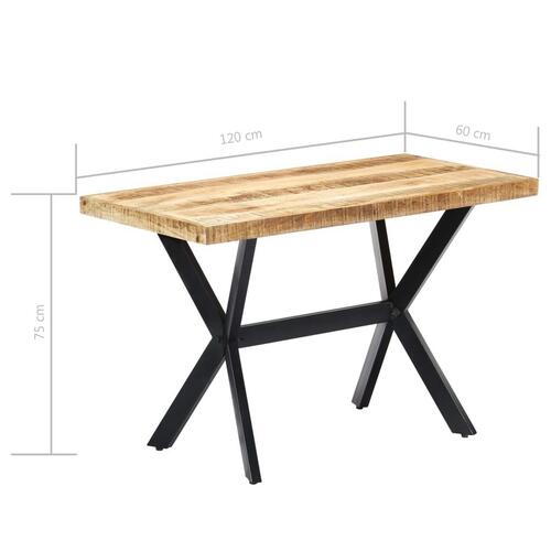 Spisebord 120 x 60 x 75 cm massivt ru mangotræ