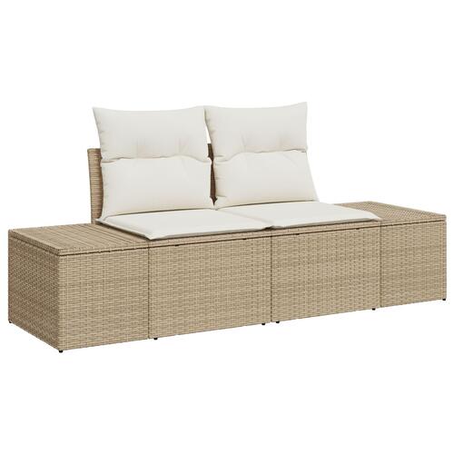 Have Sofa Sæt Sæt af 5 Beige og creme Poly Rattan, Polyester, Stål