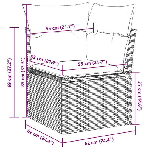 Have Sofa Sæt Sæt af 5 Beige og creme Poly Rattan, Polyester, Stål