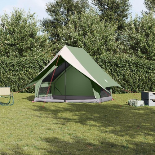 Camping telt 3-personer Grøn Polyester Sammenklappelig