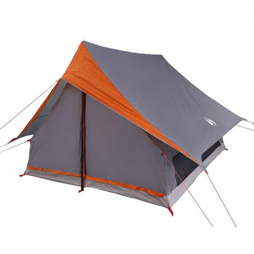 Camping Telt 5-Person Grå og Orange Polyester, Glasfiber 5-person