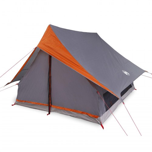 Camping Telt 5-Person Grå og Orange Polyester, Glasfiber 5-person