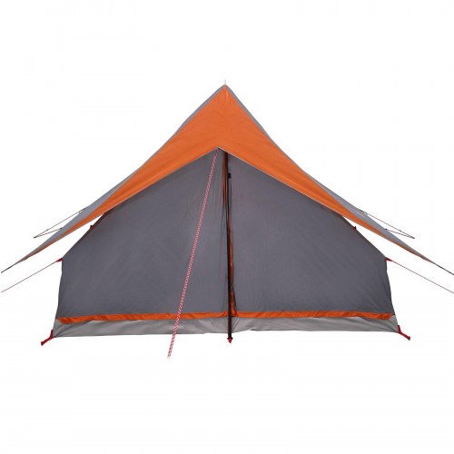 Camping Telt 5-Person Grå og Orange Polyester, Glasfiber 5-person