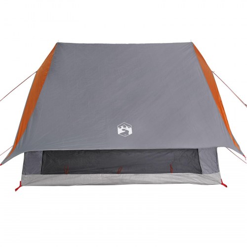 Camping Telt 5-Person Grå og Orange Polyester, Glasfiber 5-person