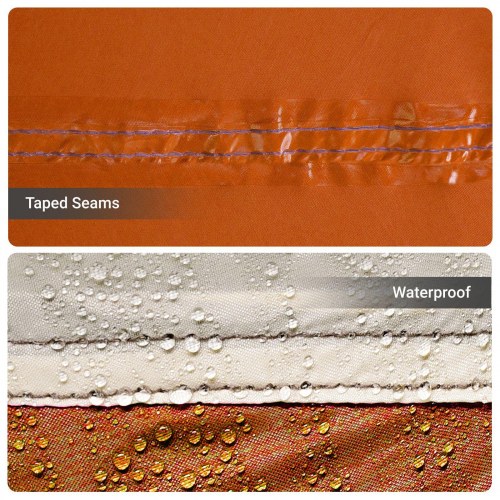 Camping Telt 5-Person Grå og Orange Polyester, Glasfiber 5-person