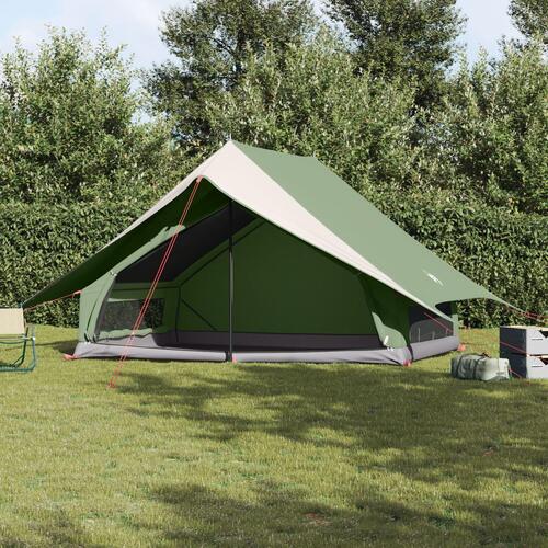7-Personers Camping Telt Grøn Polyester, Stål 7-personers