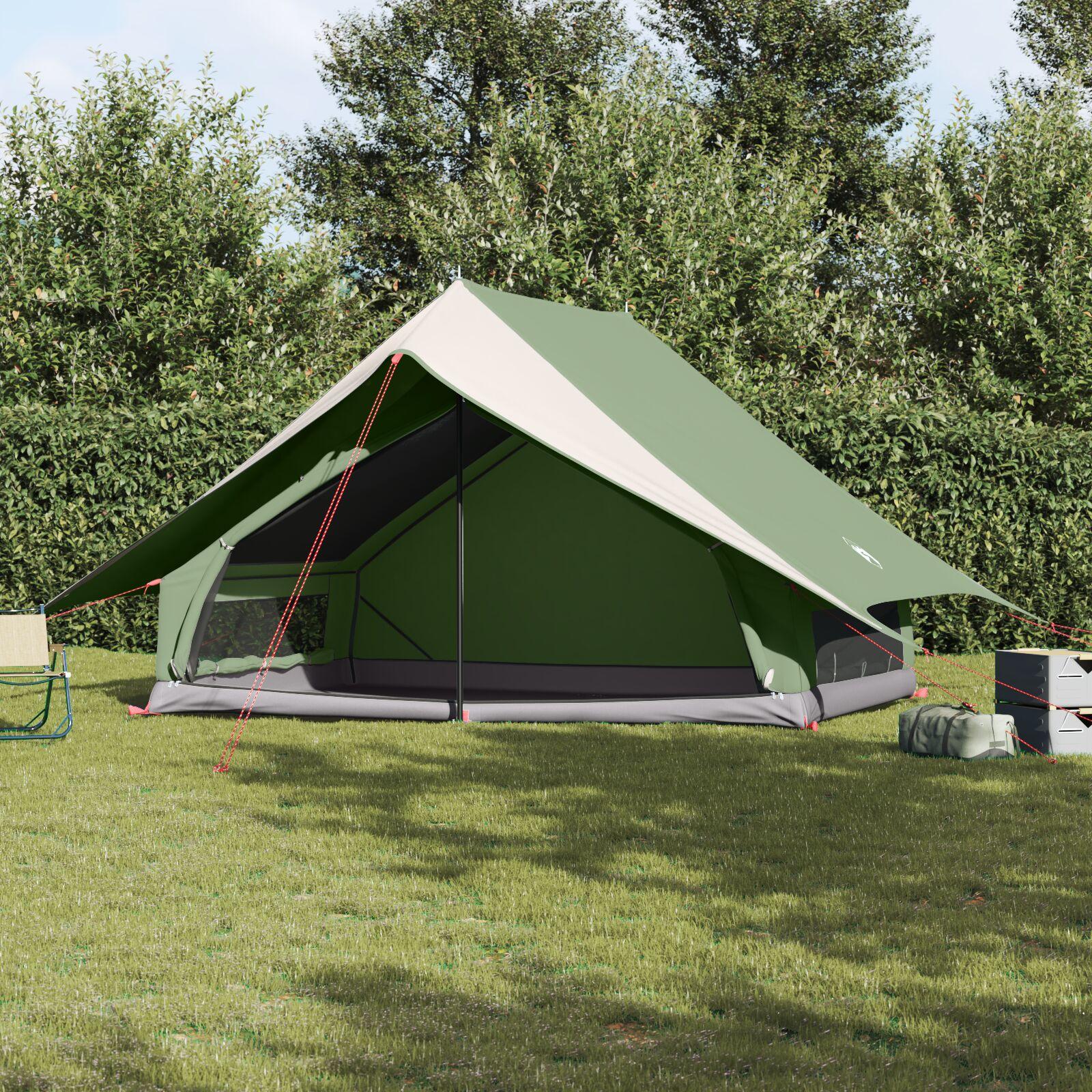 7-Personers Camping Telt Grøn Polyester, Stål 7-personers