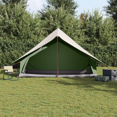7-Personers Camping Telt Grøn Polyester, Stål 7-personers