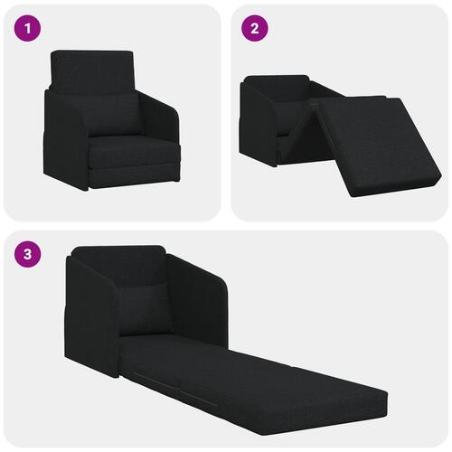 Sofa Sort Polyester, Træ 200 x 60 x 62 cm Ergonomisk