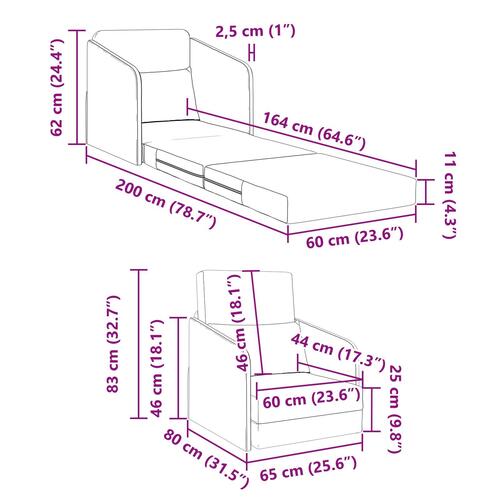 Sofa Mørk Gul Polyester 200 x 60 x 62 cm Slidstærk Gulv Sofa