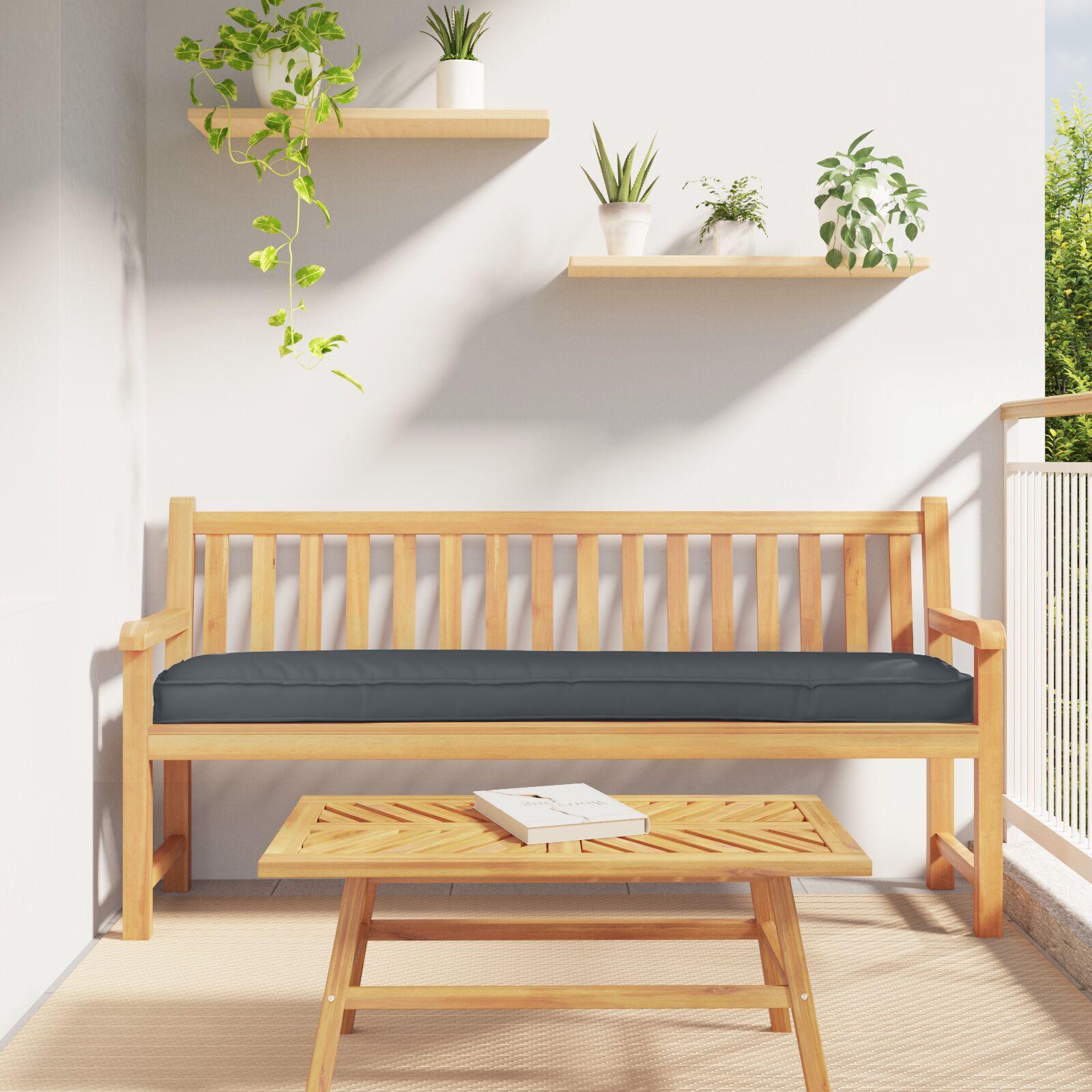Pallepuder til bænke 2 stk Antracit 200x40x8 cm Oxford stof