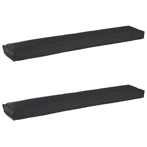 Pallepuder Sæt af 2 Sort Polyester 200 x 40 x 8 cm