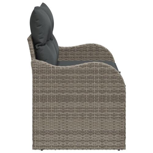 2-personers have sofa med opbevaring og puder grå poly rattan