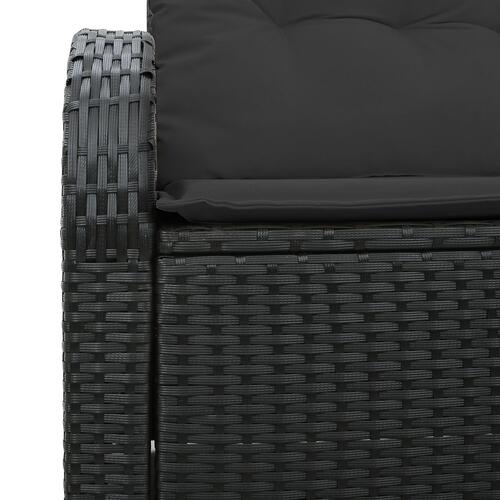 2-personers have-sofa med puder sort poly rattan