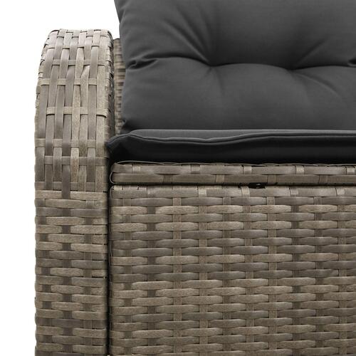 2-personers have sofa med opbevaring og puder grå poly rattan