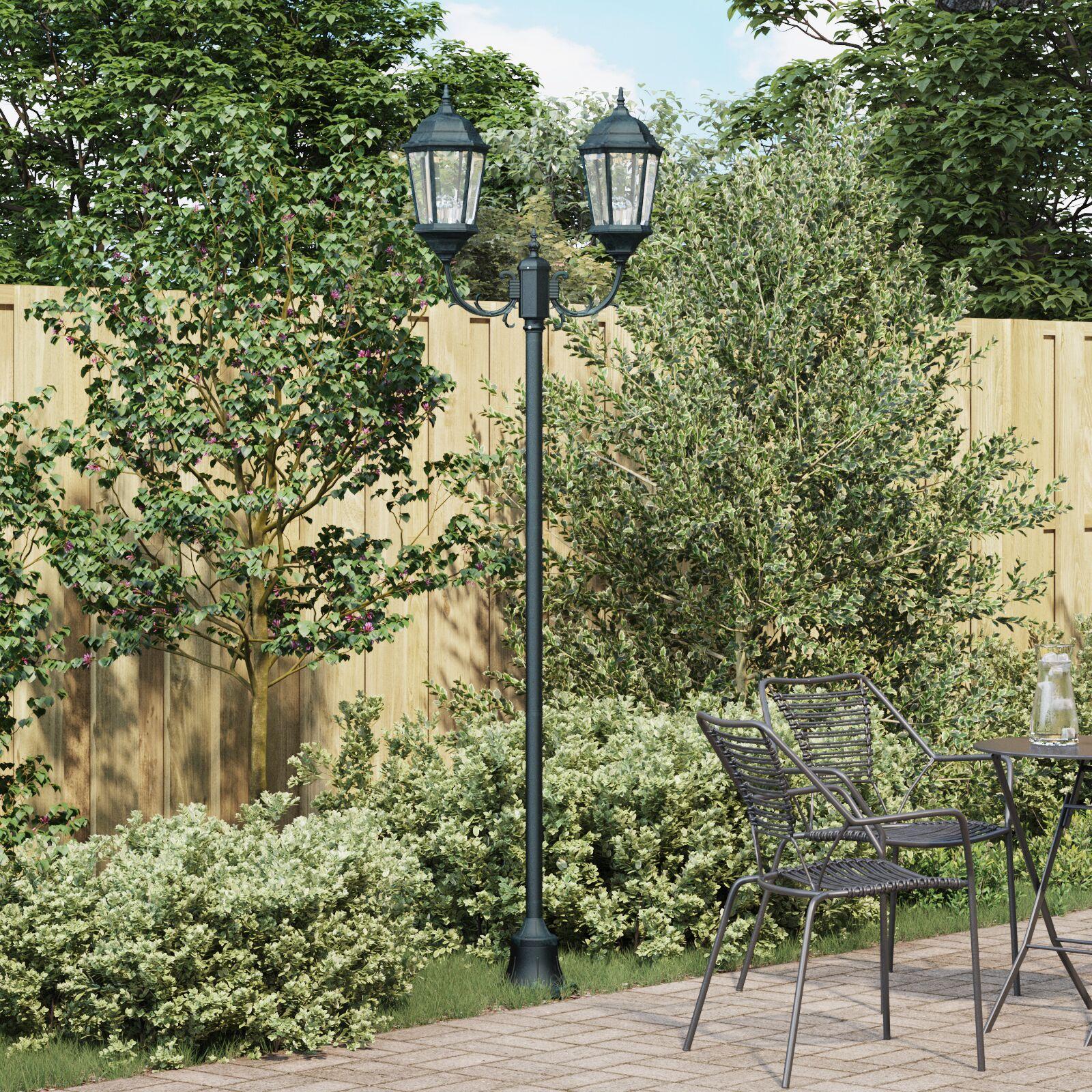 Have Lys Post 2-Lampe E27 Grøn 220 cm Aluminium