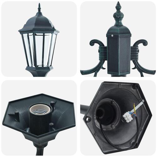 Have Lys Post 2-Lampe E27 Grøn 220 cm Aluminium