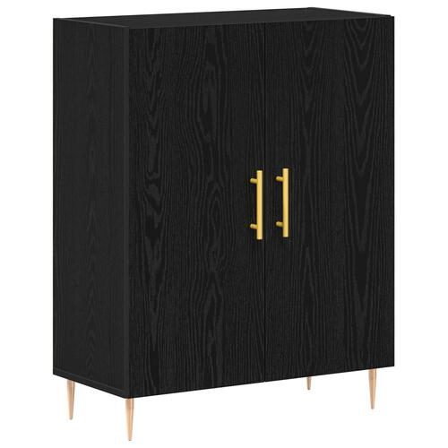 Højskab Sort Eg 69.5x34x180 cm Ingeniørtræ
