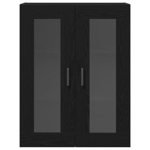 Højskab Sort Eg 69.5x34x180 cm Ingeniørtræ