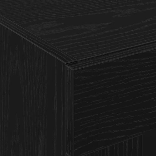 Højskab Sort Eg 69.5x34x180 cm Ingeniørtræ