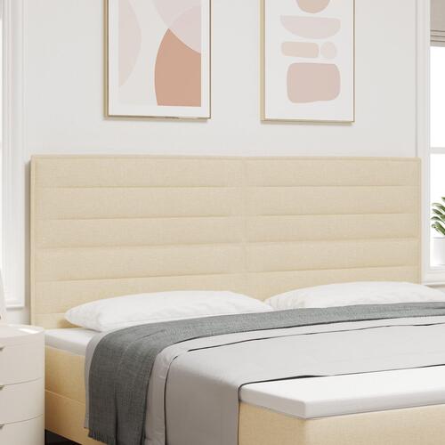 Sengegavl Linjer Design Creme 200 cm Stof