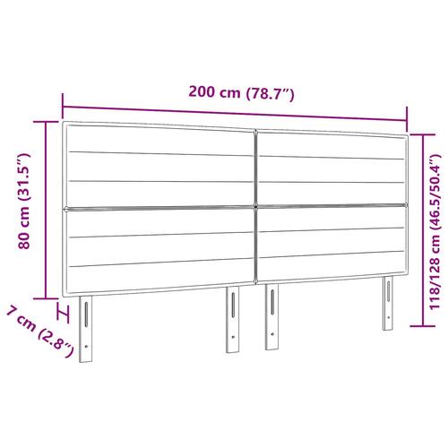 Sengegavl Linjer Design Creme 200 cm Stof