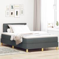 Box Spring Seng med Madras Mørkegrå 120x200 cm Stof