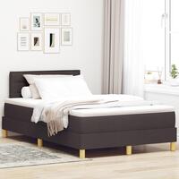 Box Spring Seng med Madras Mørkebrun 120x200 cm Stof