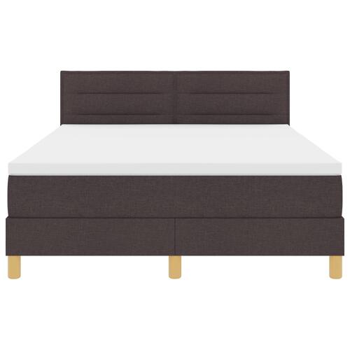 Box Spring Seng med Madras Mørkebrun 140x190 cm Stof
