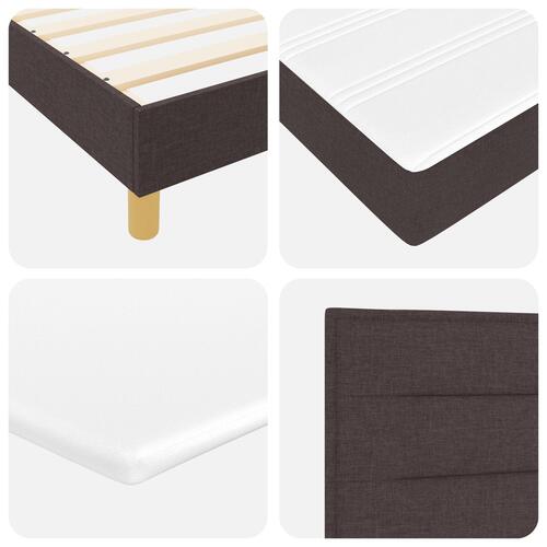Box Spring Seng med Madras Mørkebrun 140x190 cm Stof