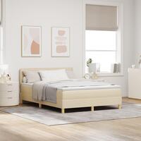 Box Spring Seng med Madras Creme 140x190 cm Stof