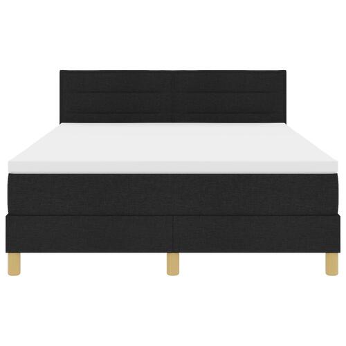 Box Spring Seng med Madras Sort 140x200 cm Stof