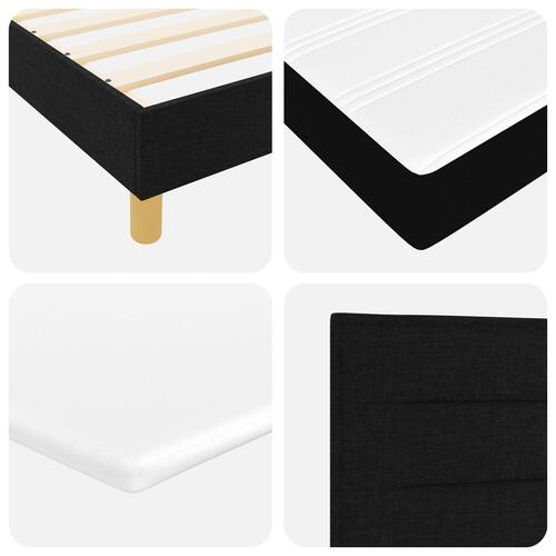 Box Spring Seng med Madras Sort 140x200 cm Stof
